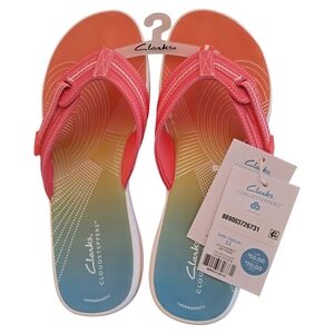 Clarks Cloudsteppers Women's Sandals Size 11 New Coral Ombre